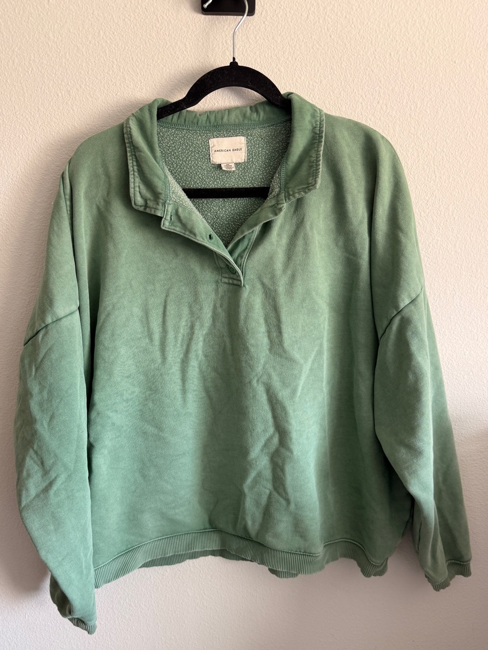 American Eagle Outfitters Green Pullover Collared Sweater